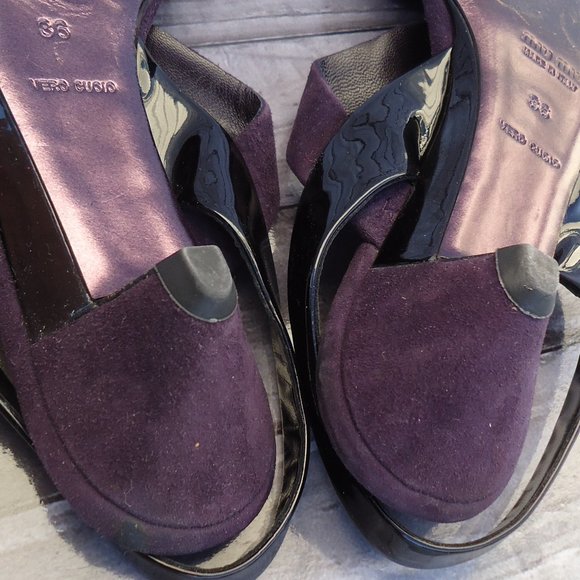 SIZE EU 6. Miu Miu suede and patent leather slingback sandals shoes. - Picture 5 of 16